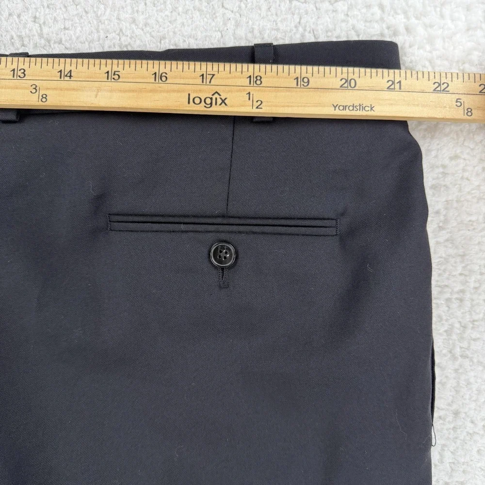 Calvin‎ Klein Dress Pants Mens 42x30 Black Slim Fit Wool Tapered Office Business